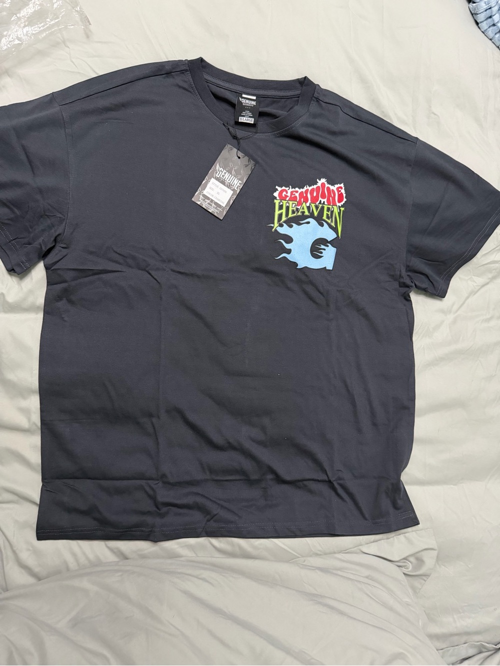 Genuine Authentic Mens Black Graphic Tee